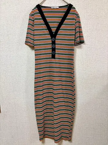 ZARA TRAFALUC 컬러풀 보더 원피스