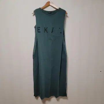 EKAL 슬리브리스 롱 원피스 그린
