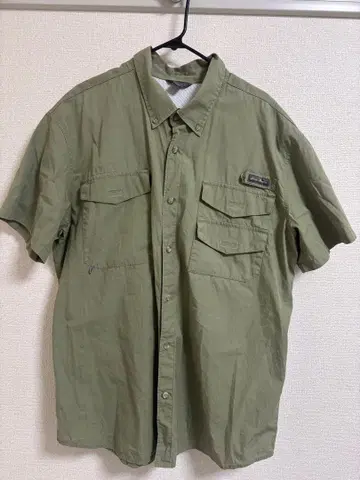 Eddie Bauer XL 반팔 셔츠 올리브 그린