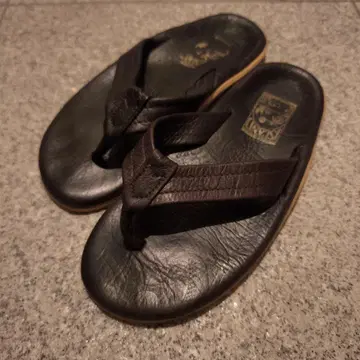 아일랜드 슬리퍼 다크 브라운 남국풍 무늬 사이즈 7 구 로고