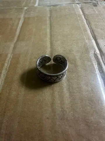 실버 뜨개질 무늬 반지 프리 사이즈 조정 가능