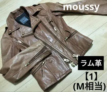 moussy(M) 라무 가죽 레더 재킷 라이더스 y2k 브라운 가죽 점퍼