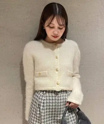 FRAY I.D 링크스 크롭 니트 가디건