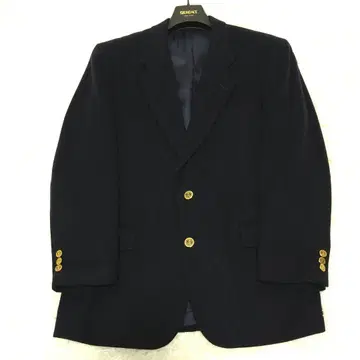 네이비 골드 버튼 캐시미어 30% 울 고급 자켓