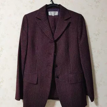 22 OCTOBRE 버건디 스트라이프 자켓 38