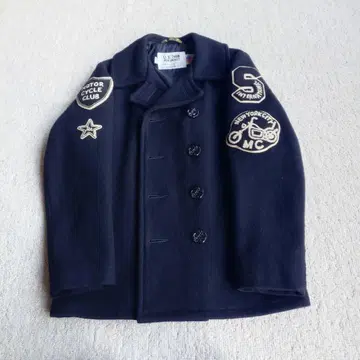 샷 엠블럼 울 피코트 38