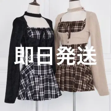 Nogenki 원피스 블랙 가디건