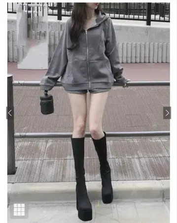 울트라 스트레치 청키힐 롱 부츠 zr1238