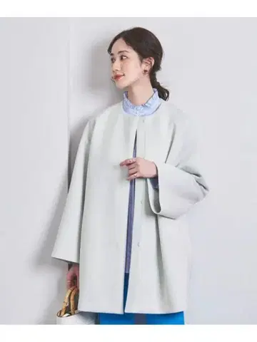 SPONGY A라인 미들 코트 UNITED ARROWS 라이트 그레이