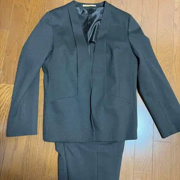 브라운 노카라 팬츠 수트 셋업