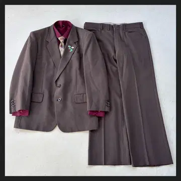 [ vintage 레어 ] 4점 셋업 수트 다크 브라운 핀즈 성인식