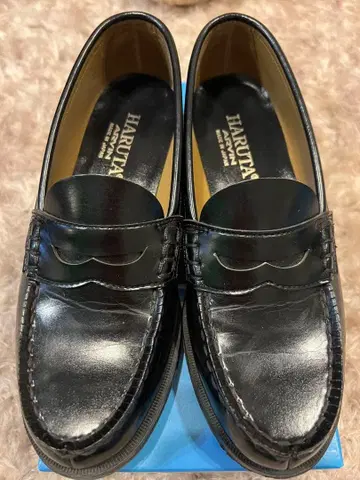 HARUTA 블랙 가죽 로퍼 24.5EE