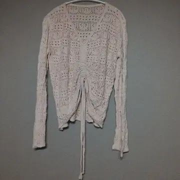 핑크 레이스 편직 가디건 긴팔