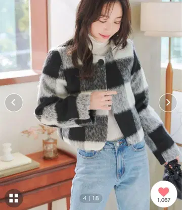 KOBE LETTUCE 노카라 샤기 크롭 기장 코트