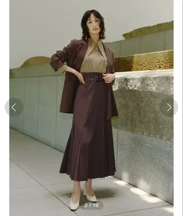 프레이 아이디 플리츠 헤임 하이웨스트 스커트