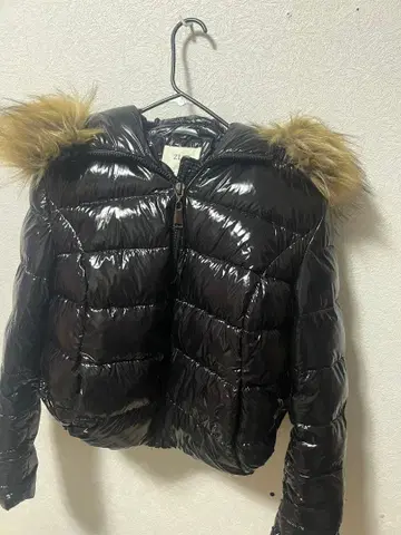 헤이세이 갸루 ZIAI 블랙 다운 자켓 퍼 포함 광택 있음