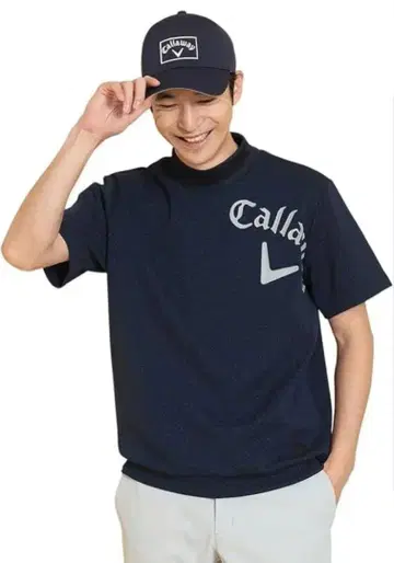 캘러웨이 도트 프린트 반팔 모크넥 맨투맨 3L