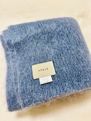 새상품급 ARGUE 모헤어 혼방 스톨 블루