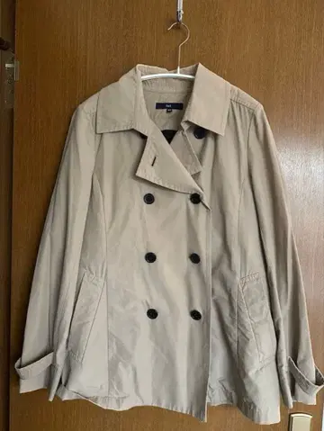 la.f - 베이지 더블 브레스트 트렌치코트