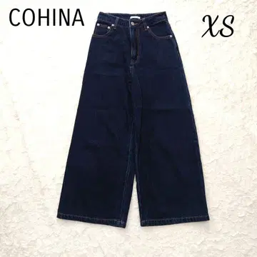 COHINADENIM 플레어 와이드 데님 코히나 다크 블루 XS