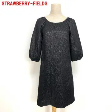 A6540 스트로베리 필드 롱 원피스 면 안감 있음 블랙 2