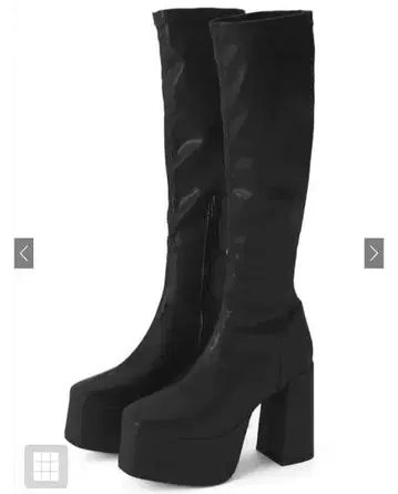 GRL 청키힐 가죽 롱 부츠 [zr1136] 블랙 22.5