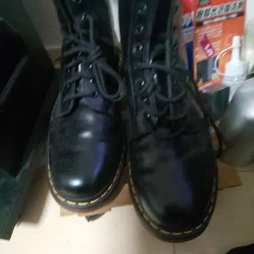 가죽 블랙 워크 부츠