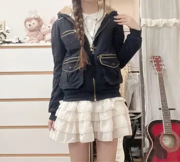 레어 y2k 00s 모리걸 퍼 자켓 후드티