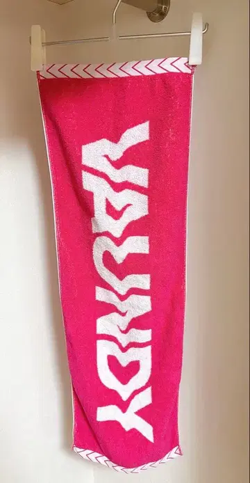 VAUNDY 로고 자카드 타월 [핑크 x 화이트]