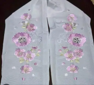 기모노 장식용 깃 꽃 자수 비쥬