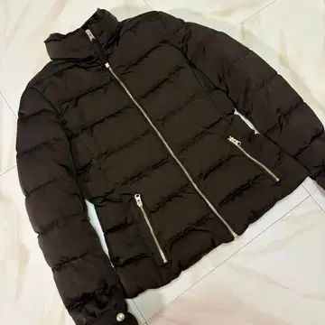 ZARA 자라 다운 자켓 숏 기장 블랙 인조 모피