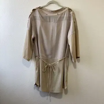 프레이 아이디 베이지 7부 소매 원피스