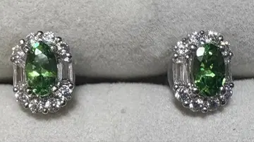 천연 차보라이트 실버 귀걸이