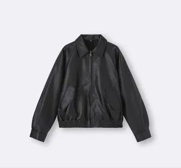 인조 가죽 탄력 해링턴 자켓 gu