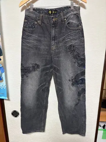 미야비유이 청바지 용 벚꽃 패턴