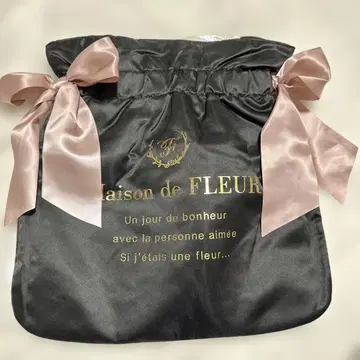 Maison de FLEUR 11주년 더블 리본 토트백 블랙