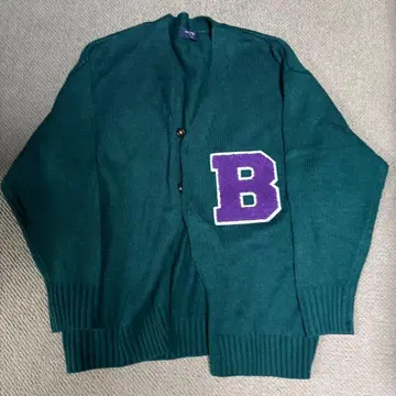 백 넘버 다크 그린 가디건 L