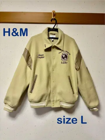 H&M G.G.W.P. 미션 컴플리트 바시티 자켓 베이지