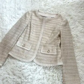 anySiS 트위드 노카라 자켓 사이즈 2