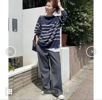 스픽앤스팬 워셔블 빅 풀오버 니트 네이비 베이스