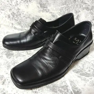 새상품급 SAYA 사야 로퍼 블랙 청키힐 23cm