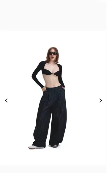 푸시 푸시 와이드 스트라이프 팬츠