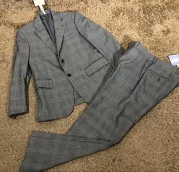 그레이 체크 무늬 캐주얼 수트 비즈니스 정장 세트