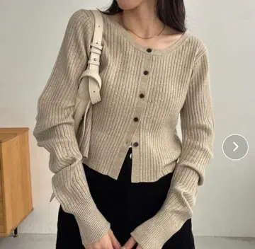 [ 앞뒤 2WAY ] 커브 슬리브 리브 니트
