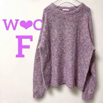 W C 멜란지 톤 믹스 컬러 크루넥 니트 스웨터 F 핑크 WEGO