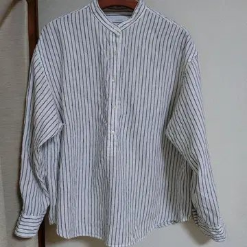 FrameWORK 프렌치 린넨 밴드 카라 셔츠