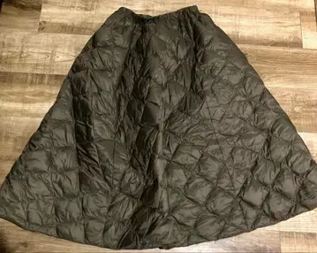TAION CITY LINE 퀼팅 플레어 스커트 L 올리브