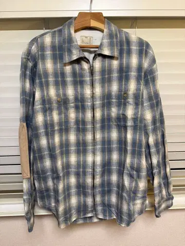 PABLO VINCI 옴브레 체크 집 셔츠 M 사이즈