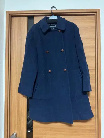 밀라 쇤 아우터 네이비 더블 버튼 코트 42 사이즈