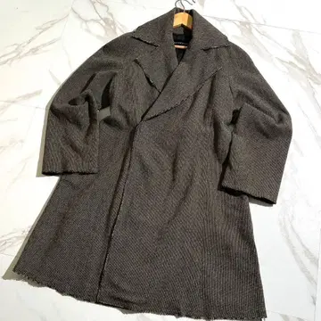 JURGEN LEHL 요건 레일 프론트 오픈 울 가운 코트 F